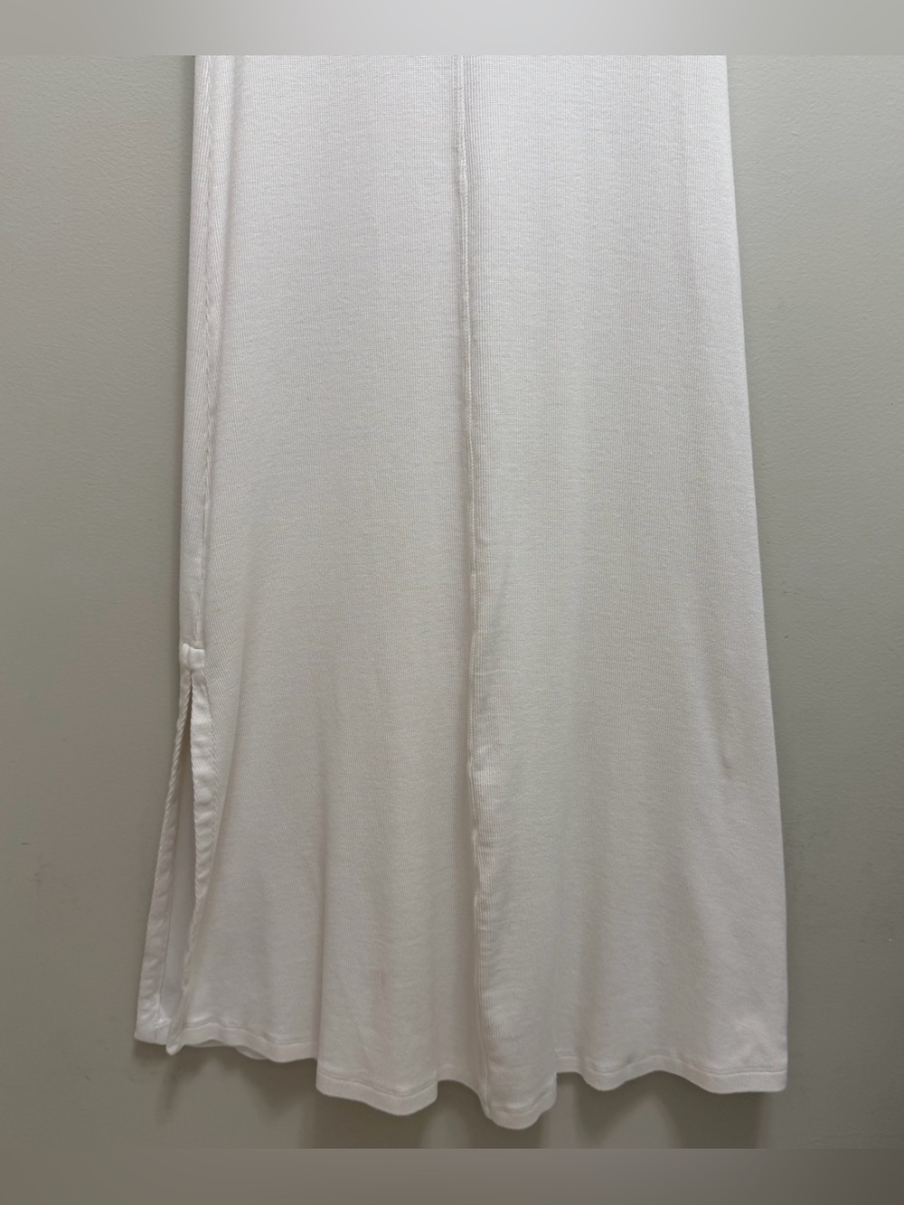 AYR The Moderne Ribbed Midi Maxi Dress Short Sleeve Crewneck Side Slit - Picture 10 of 12